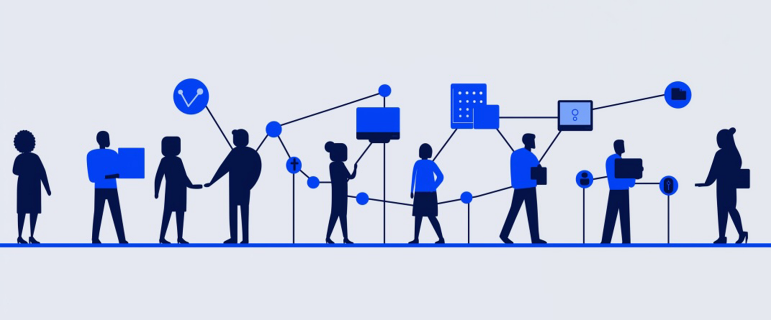 Illustration of people connecting