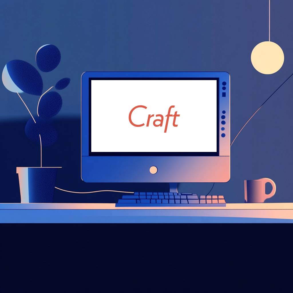 Computer with Craft logo on screen