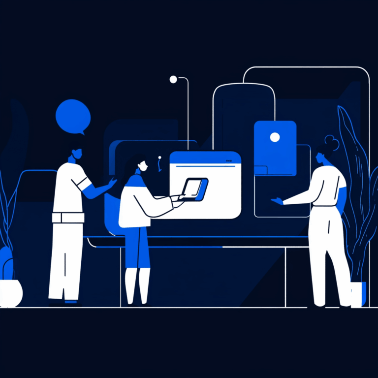 illustration of a people working with Ai