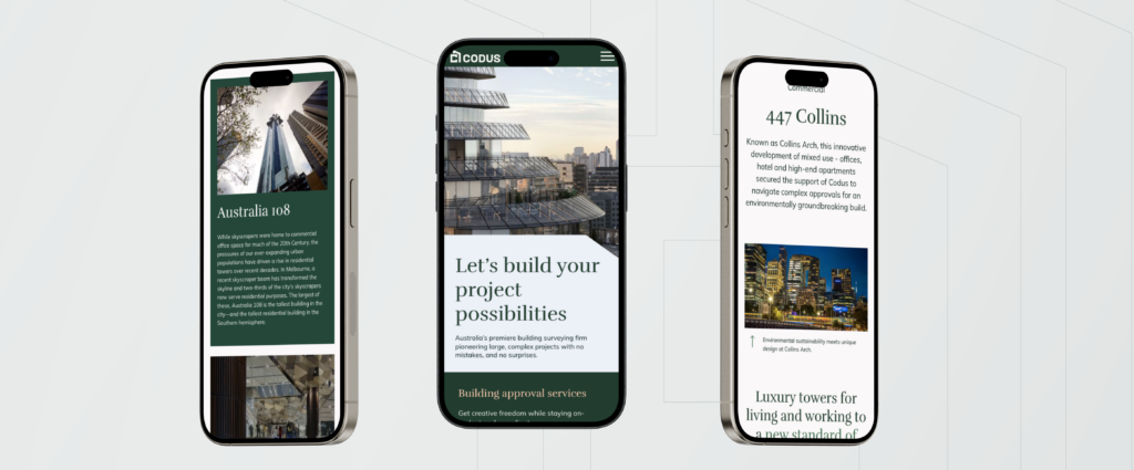 Image of Codus new website on mobile phones