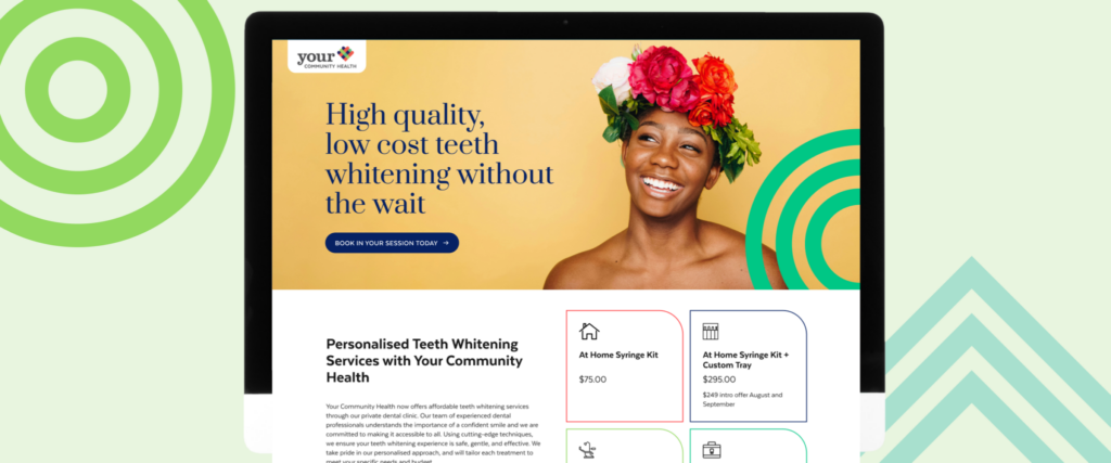 Image of a YourCH landing page